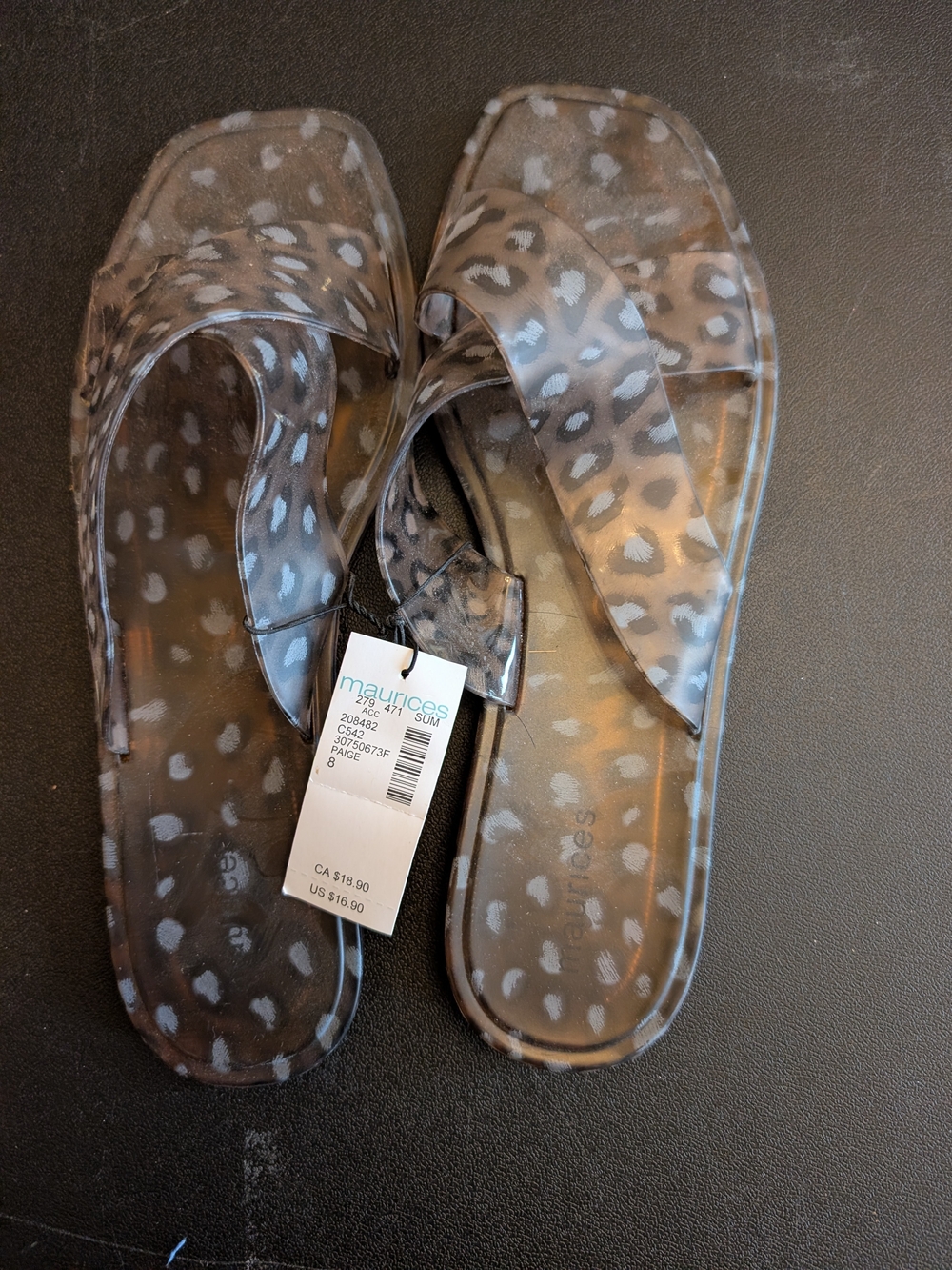maurices Brown Leopard Print Slide Sandals